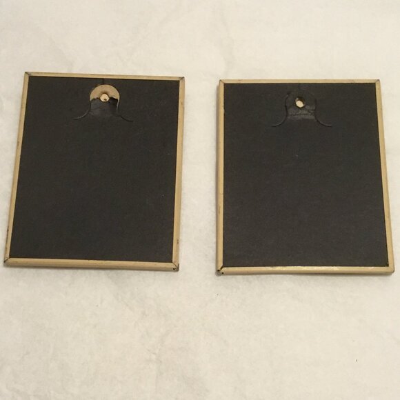 Set of vintage Convex Glass Reverse painted Silhouette Pictures Victorian scenes - Picture 16 of 16